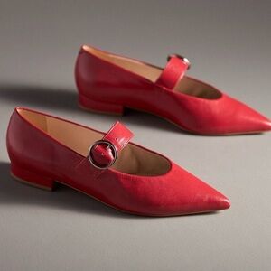 Maeve NIB Anthropologie Red Women's Mary Jane Flats size 8 NWOT